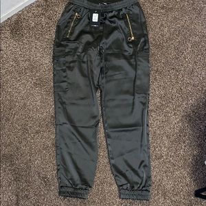 Fashion Nova “satin girl high rise” joggers